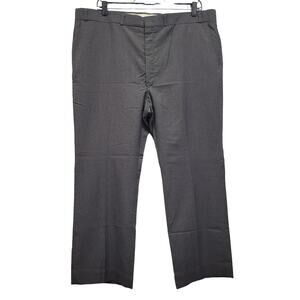 Mens 45X30 Charcoal Gray Flat Front Hemmed Dress Pants w Pockets